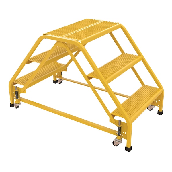 Vestil 2.5 ft Perforated Steel Stepladder W/ Casters LAD-DD-P-26-3-P - main